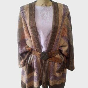 Rare Find! Vintage Ralph Lauren Blue Label Southwestern Linen Silk Knit Poncho